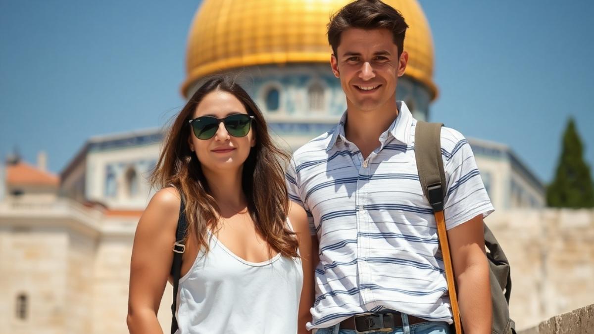 Men and women dressed in summer attire in Jerusalem